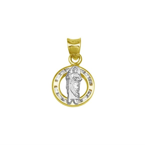 Solid 14k Yellow Gold Saint St. Jude Small Pendant Necklace